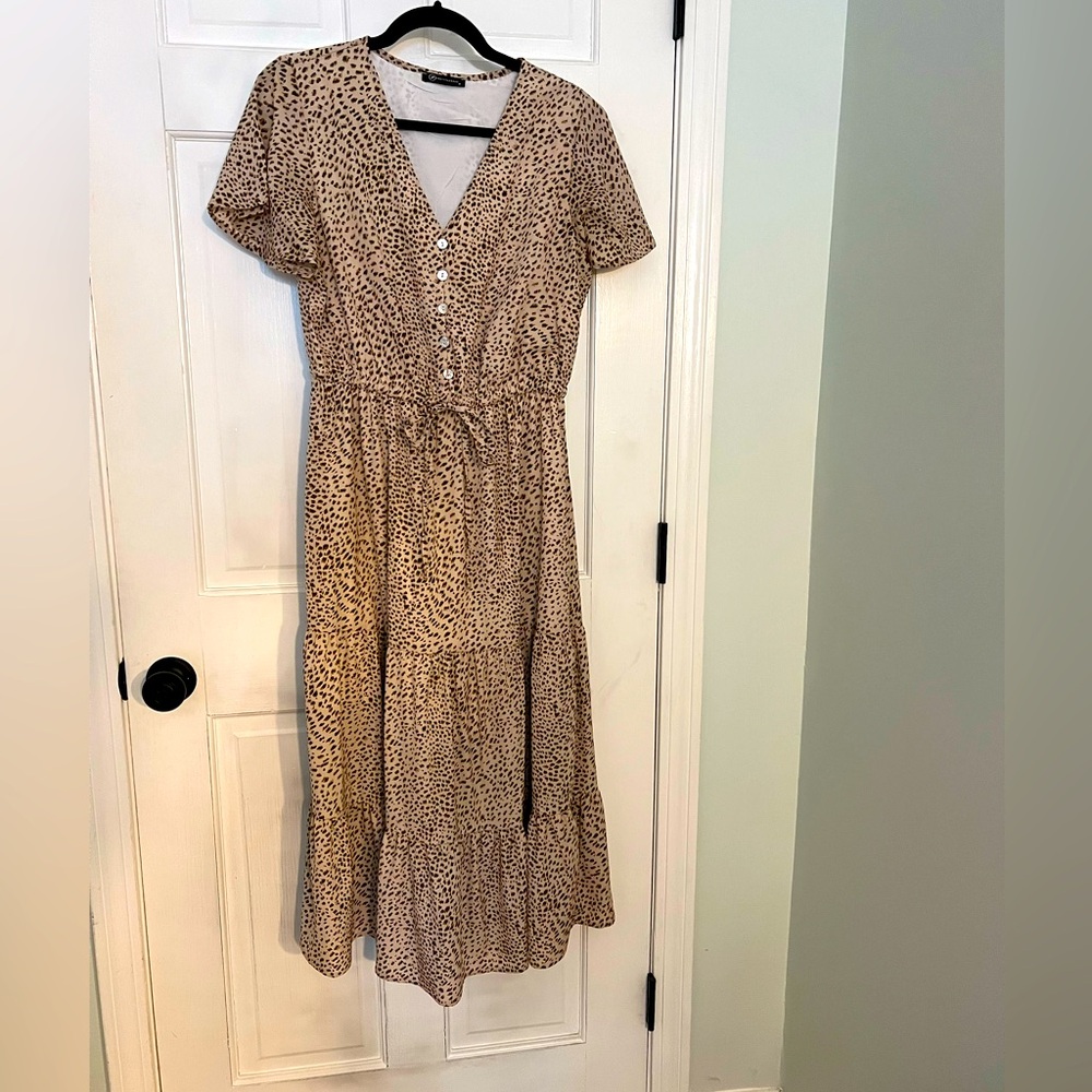 Floerns Women’s Cheetah Print Midi Dress